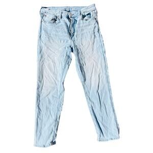 American Eagle Light Wash Stretch Jeans 33x30 Tapered Fit Y2K Core